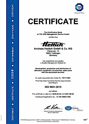 Certificate Hettich